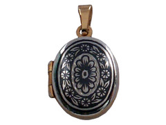 Серебряный медальон Овальный с позолотой 10130005А06